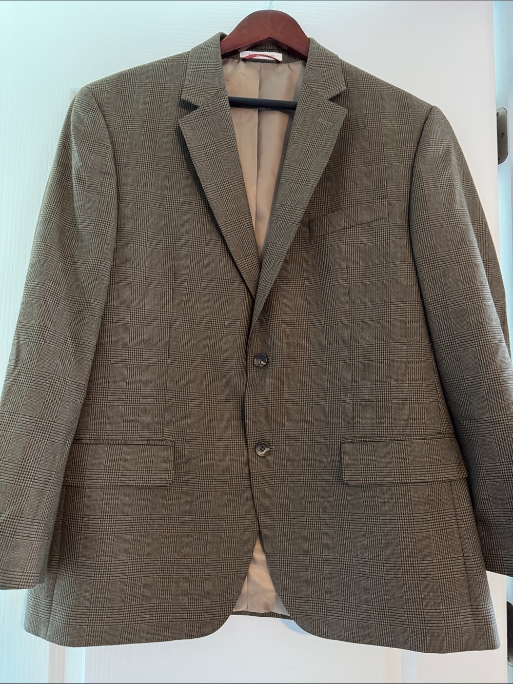 Izod Men's Olive Plaid Two-Button Sport Coat